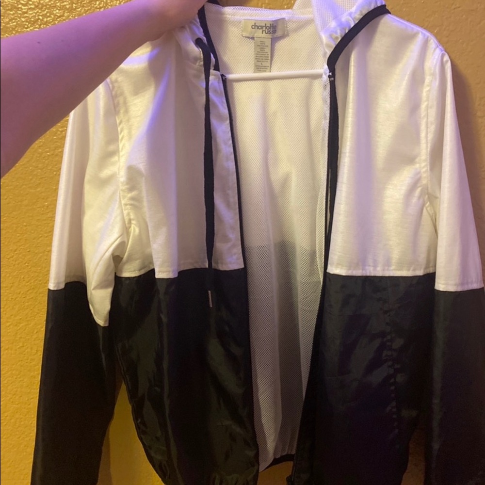 Black and white windbreaker